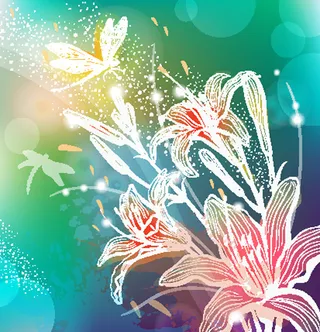 绚丽花纹背景03—矢量素材