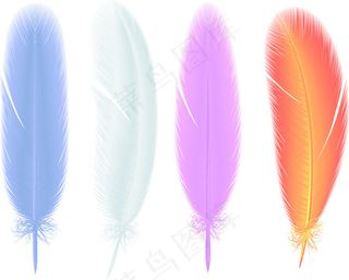 彩色羽毛笔刷