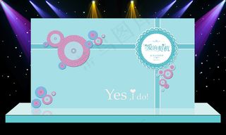 蒂芙尼蓝浪漫主题婚礼舞台迎宾区背景...