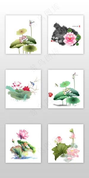 中国风水墨荷花莲花淘宝素材 中国风水墨荷花莲花淘宝素材
