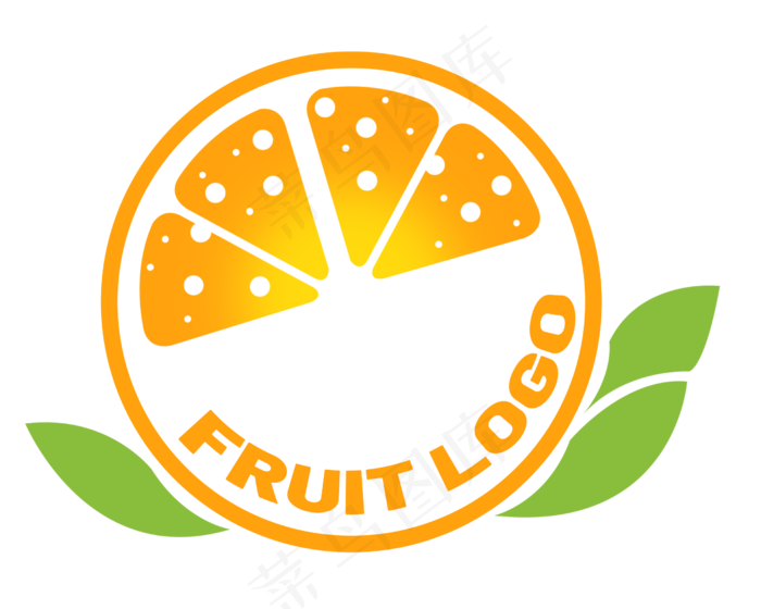 黄色橘子LOGO(2500*2000px 300 dpi )psd模版下载