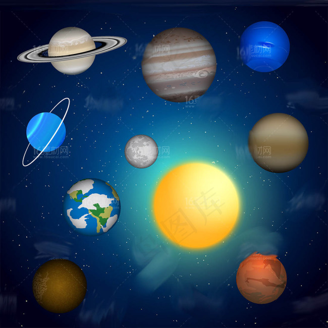 多个星球行星宇宙矢量素材