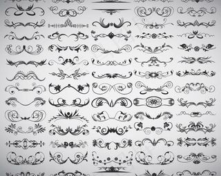 欧式花纹花边矢量素材