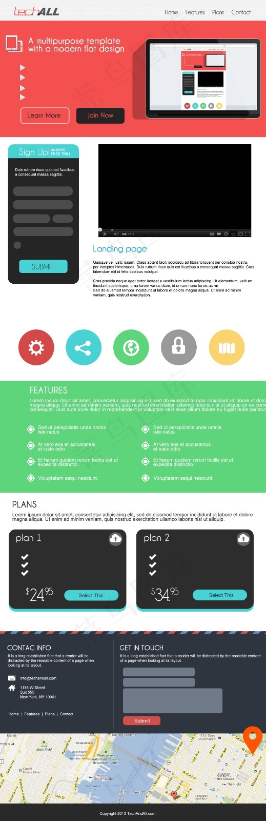 国外企业网页模板 绿色页面 官...