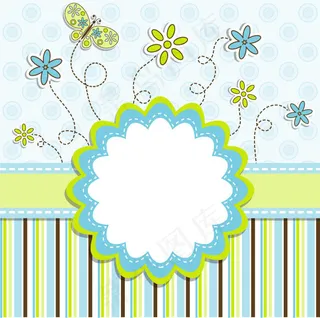 矢量可爱花纹边框素材