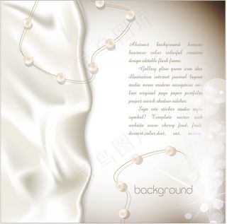 丝绸珍珠文本模板矢量素材