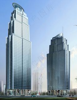 现代都市高层商业大厦建筑3D模型图