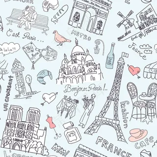 巴黎无缝管观光的涂鸦背景
