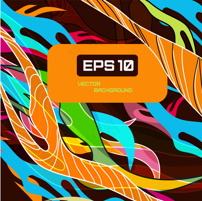 漂亮的彩色线条图案04矢量