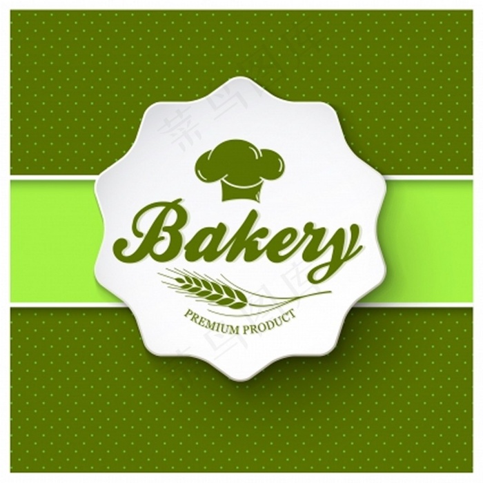 面包店菜单用绿色斑点背景自由向量ai矢量模版下载