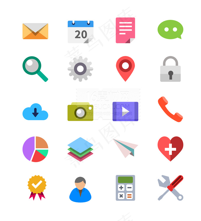 可爱扁平图标PSD分层素材