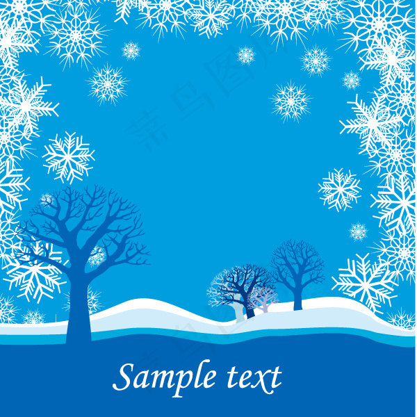 雪花蓝色背景矢量图免费下载