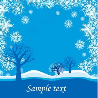 雪花蓝色背景矢量图免费下载