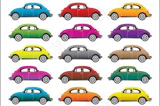 丰富多彩的甲壳虫汽车矢量。