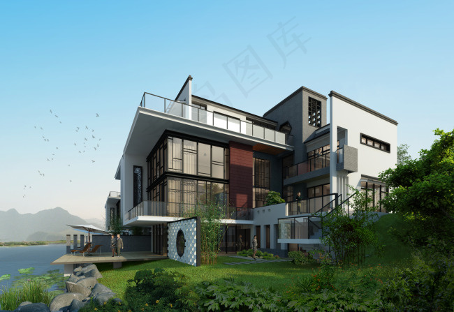 时尚别墅建筑(3125X2150(DPI:50))psd模版下载