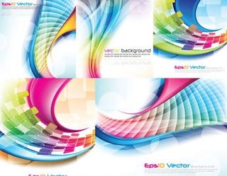 幻彩格子动感线条矢量素材