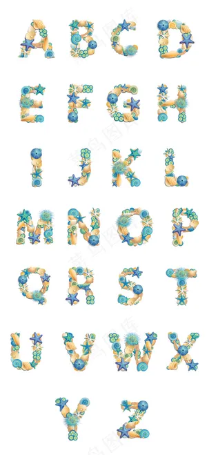 时尚海洋主题创意英文字体设计