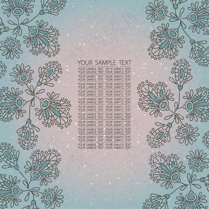 手绘时尚花纹矢量素材