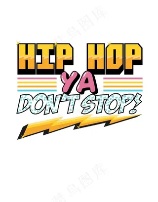 英文字体效果图文组合T恤图案设计