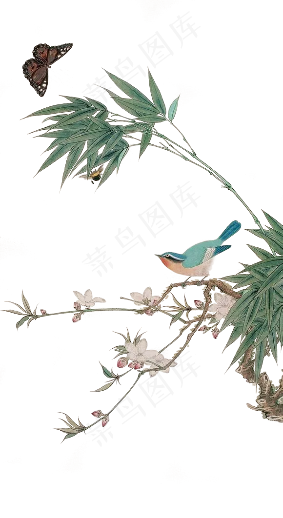 粉色樱花桃花梅花水墨花工笔花PNG...(5000X8000(DPI:96))psd模版下载