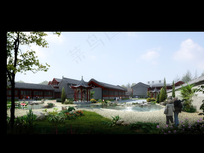 清代徽派建筑效果图图片