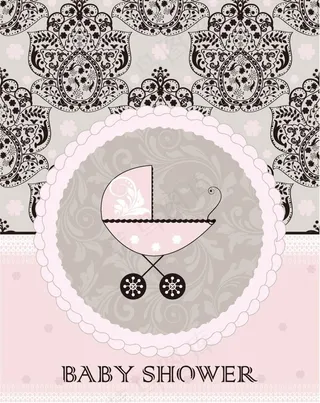 欧式花纹边框宝宝婴儿车图片