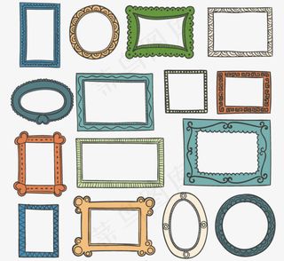 15款彩绘卡通相框设计矢量素材