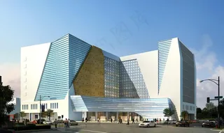 展览馆日景透视图图片