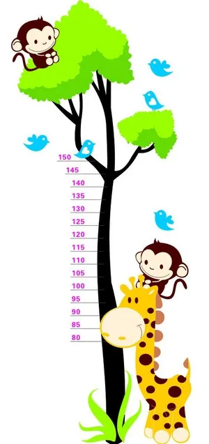 儿童身高卡通墙贴