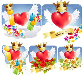 浪漫的爱心图案——矢量素材