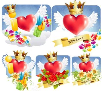 浪漫的爱心图案——矢量素材 浪漫的爱心图案——矢量素材