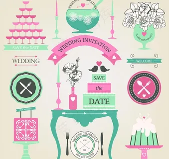 复古婚礼素材