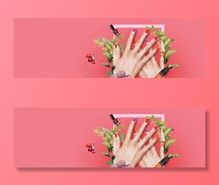 美甲节电商促销文艺海报背景素材