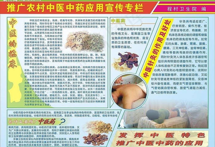 推广农村中医药应用宣传专栏图片cdr矢量模版下载