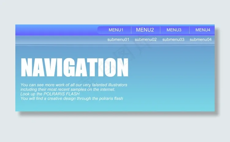 蓝色横向二级flash菜单源码