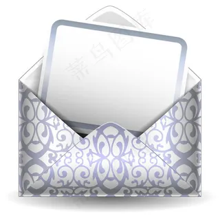 银色花纹信封矢量素材下载