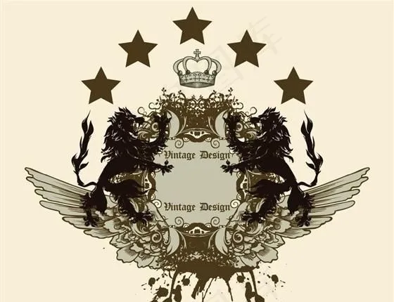 翅膀主题 潮流T-shirt图案矢...eps,ai矢量模版下载