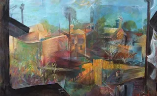 房地产油画图片