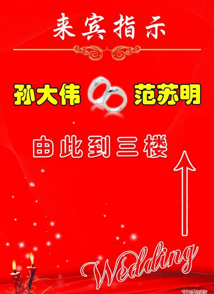 婚庆来宾指示牌图片psd模版下载