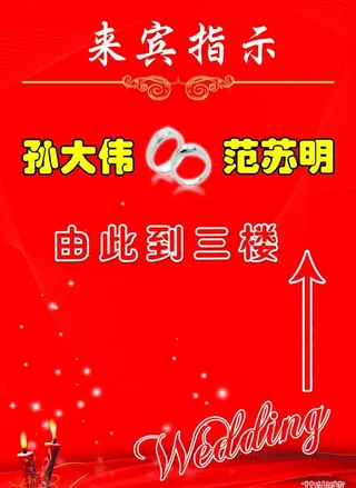 婚庆来宾指示牌图片