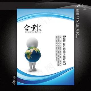 企业文化展板PSD模板下载