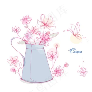 向日葵与蒲公英矢量图