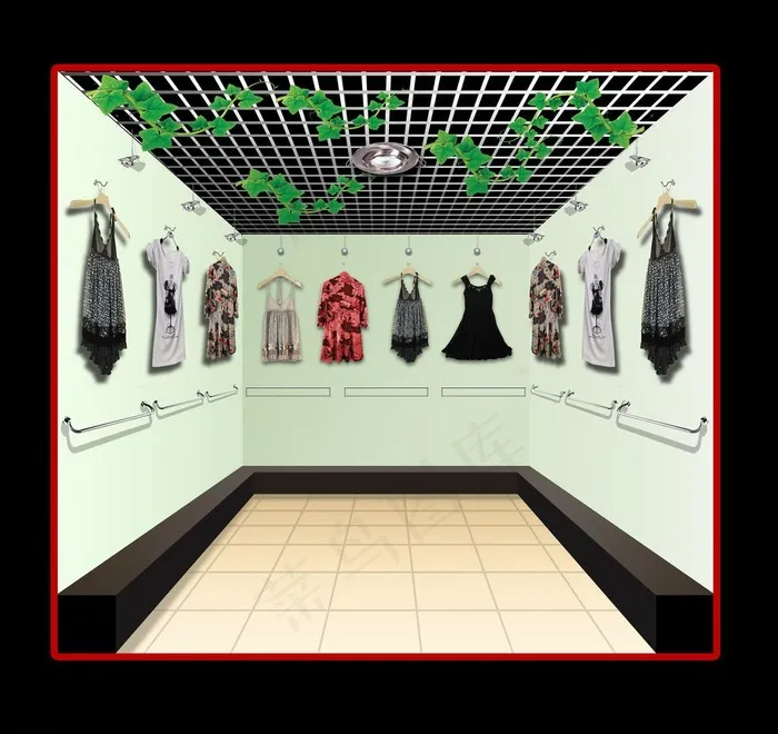 服装店效果图图片(4409X4409(DPI:280))psd模版下载