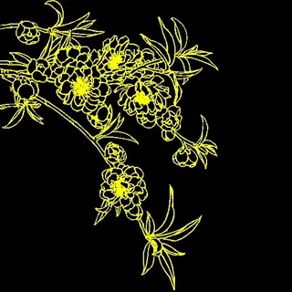 白描花卉 矢量CDR_05