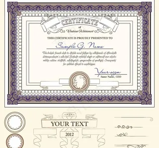 文凭毕业证书防伪花纹边框图片