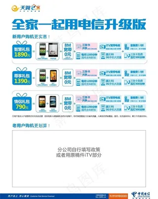 全家一起用电信图片