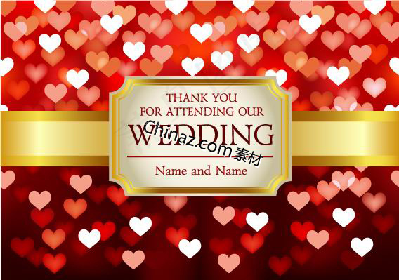 婚礼邀请卡矢量素材