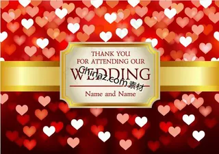 婚礼邀请卡矢量素材