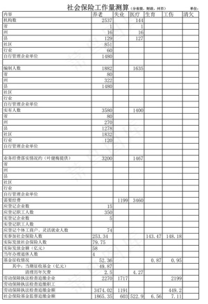 社会保险工作量测算