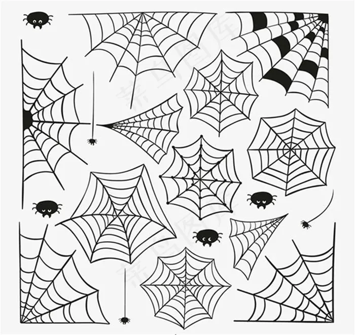 手绘蜘蛛网背景ai矢量模版下载